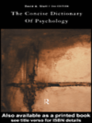 cover image of The Concise Dictionary of Psychology
